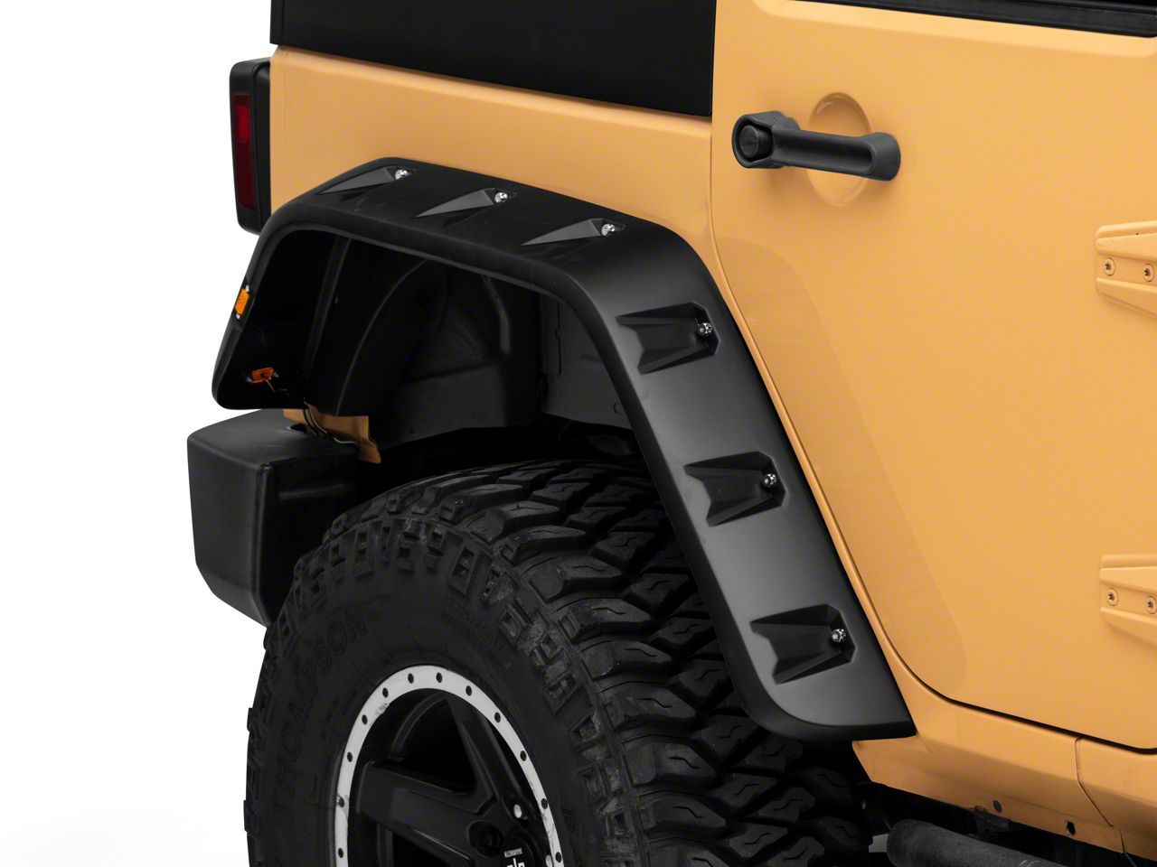 Jeep Wrangler Fender Flares; Pocket-Rivet Style; Matte Black (07