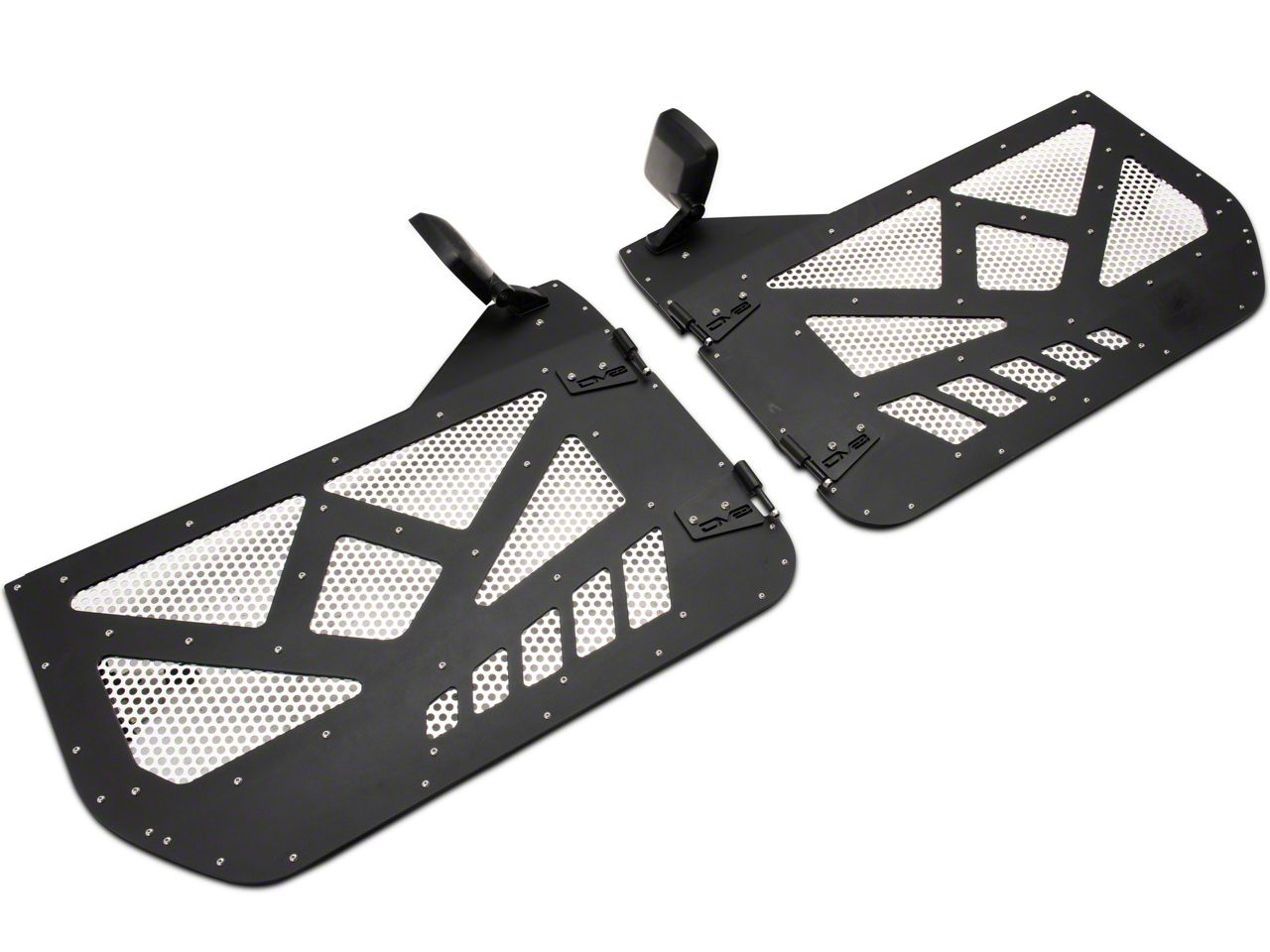 DV8 Offroad Jeep Wrangler Half Doors with Aluminum Mesh; Front