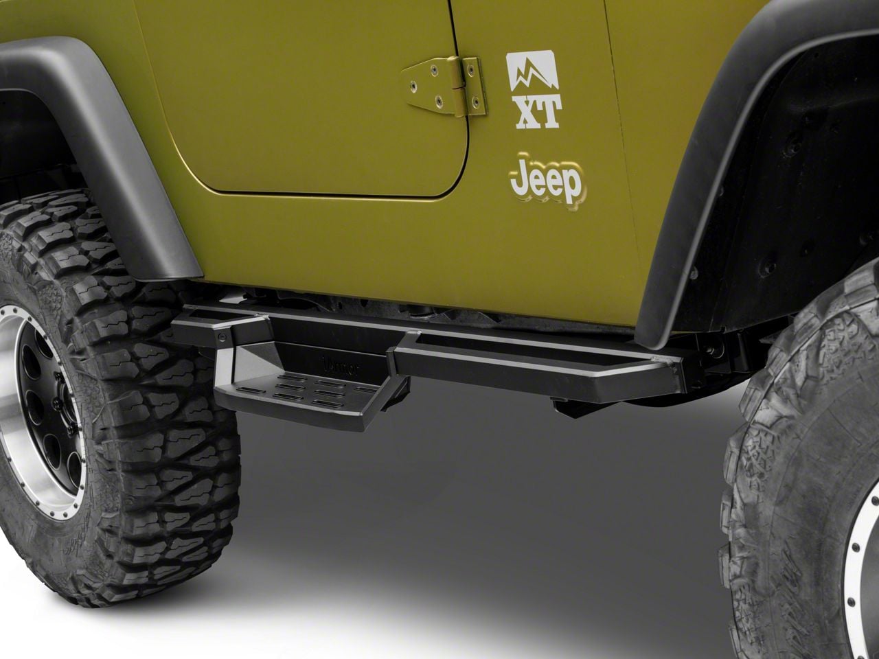 Jeep Wrangler Square Tube Drop Style Nerf Side Step Bars; Matte