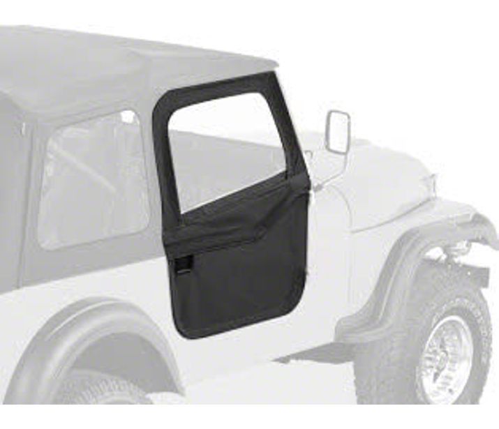 Bestop Jeep Wrangler 2-Piece Full Fabric Doors; Black Denim 51778