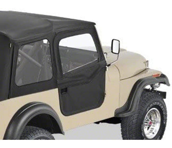 Bestop Jeep Wrangler 2-Piece Full Fabric Doors; Black Denim 51778