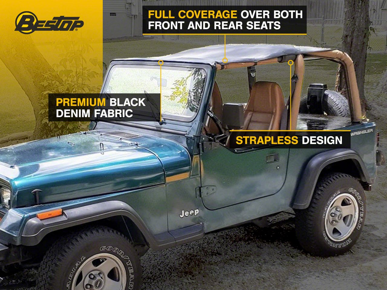 Bestop Jeep Wrangler Safari-Style Strapless Bikini Top
