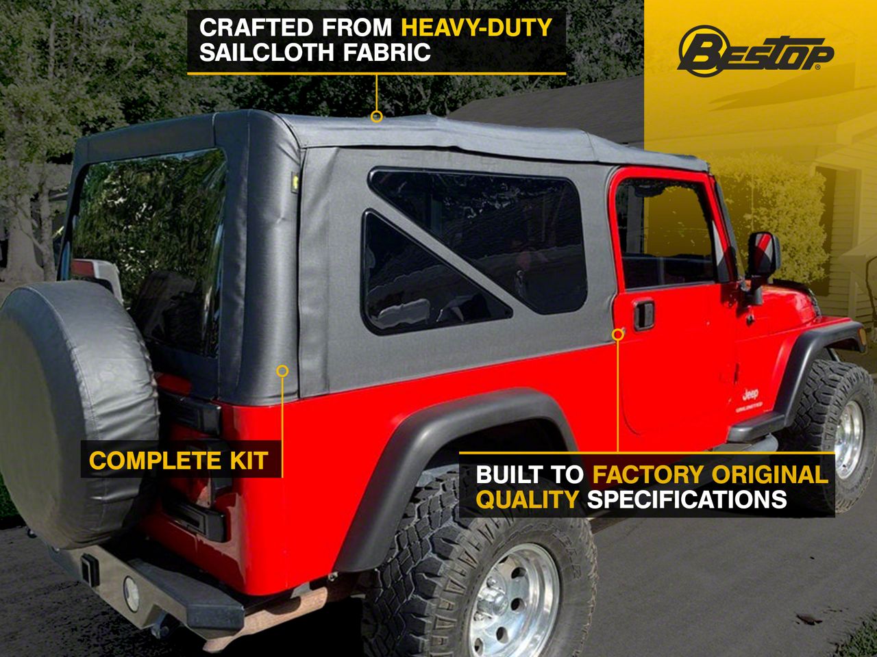 Bestop Jeep Wrangler Sailcloth Replace-A-Top w/ Tinted Windows