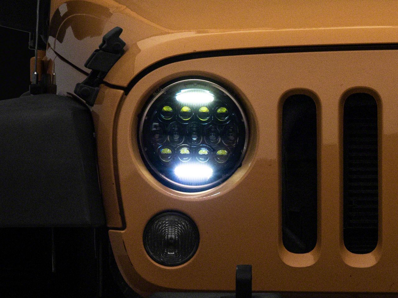 Raxiom Jeep Wrangler Axial Series 13-LED Headlights; Black