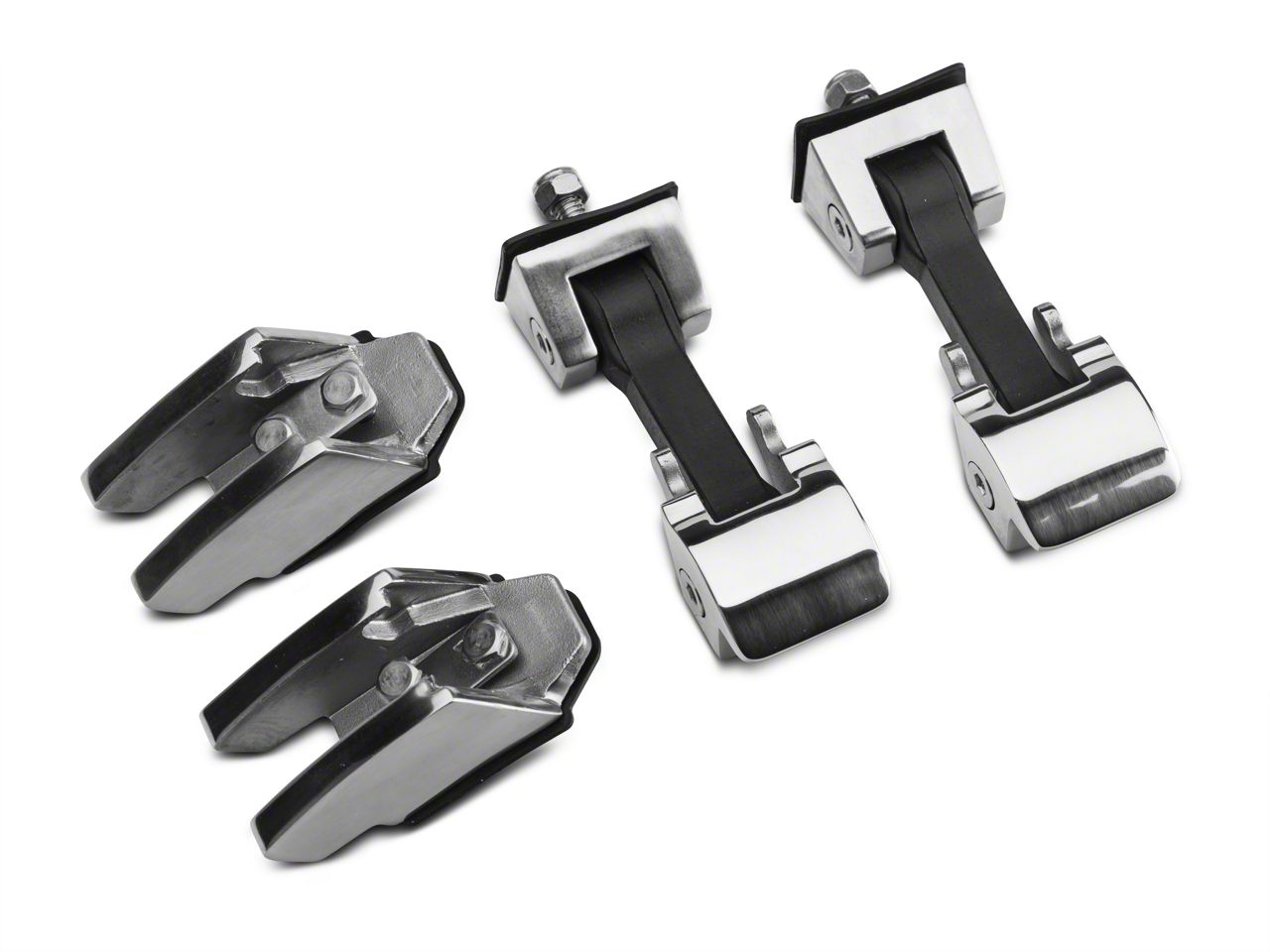 Rugged Ridge Jeep Wrangler Stainless Steel Hood Catch Set 11116.06