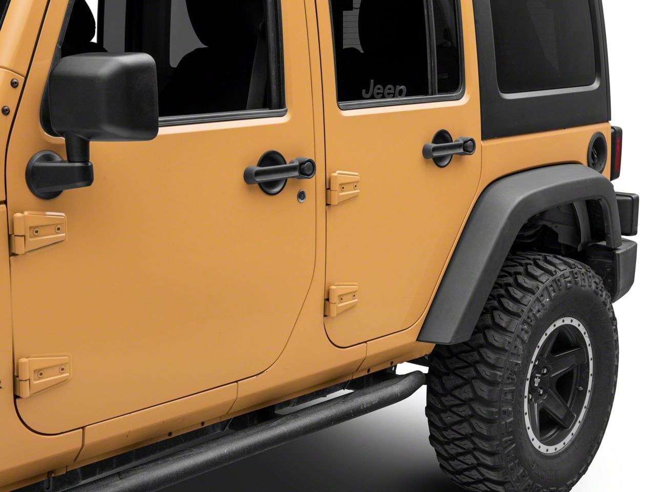 JEEP JK ラングラー 2ドア4ドア スチール W1200mm H340mm RedRock Jeep Wrangler Door Handle Recess Guards J152402 (07-18