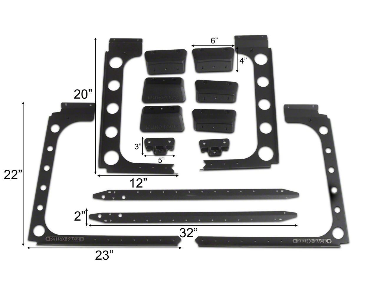 Rhino-Rack Jeep Wrangler Heavy Duty RLT600 3-Bar Backbone Roof