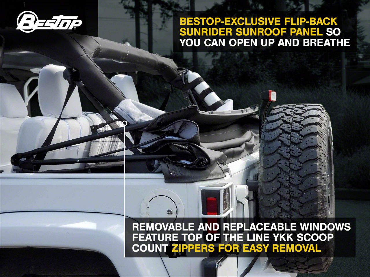 Bestop Jeep Wrangler Supertop NX Soft Top; Black Diamond 54723-35