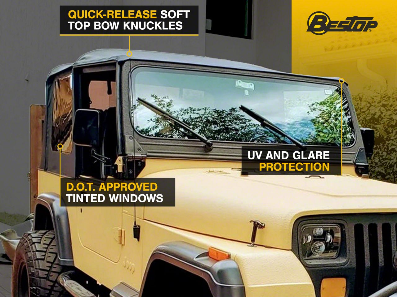Bestop Jeep Wrangler Supertop NX Soft Top - Black Denim