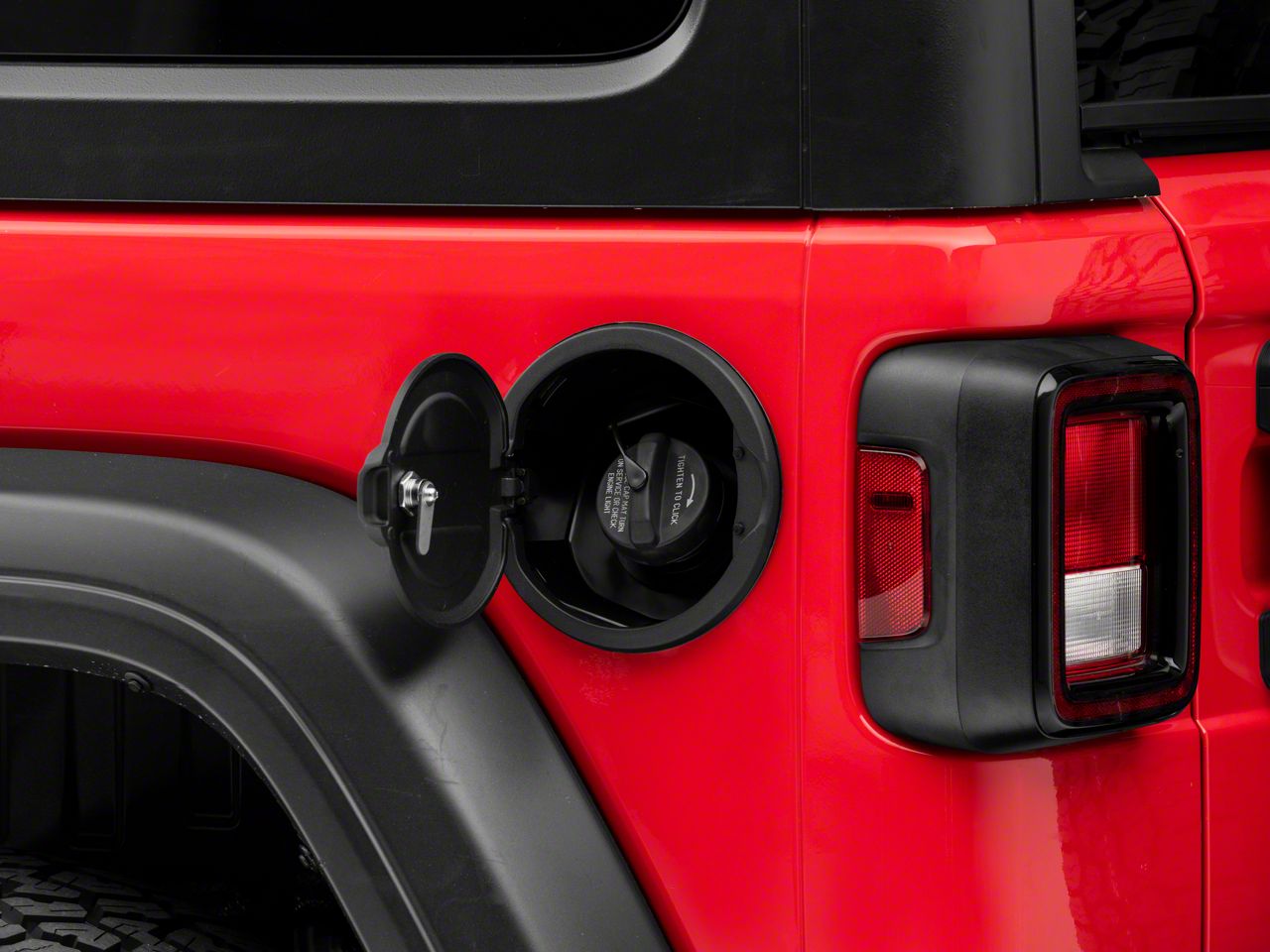 RedRock Jeep Wrangler Locking Aluminum Fuel Filler Door Cover