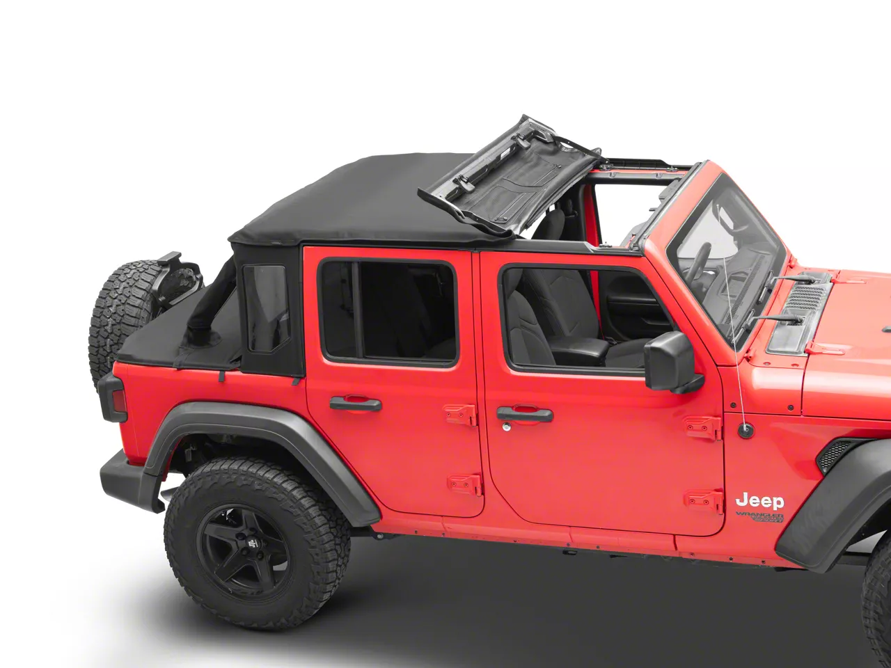 Bestop Jeep Wrangler Trektop Halftop; Black Twill 53902-17 (18-26