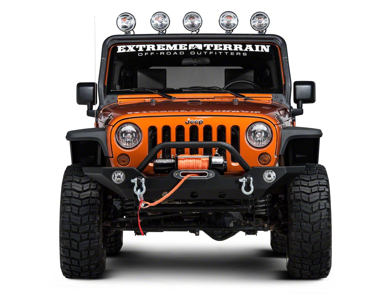 Barre Support Phare Pour Jeep Wrangler JK 2007-2018 – Fixation Pare-brise Noire – Longue Portée