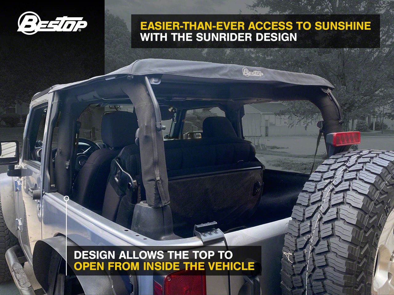 Bestop Jeep Wrangler Trektop NX Soft Top; Black Diamond 56852-35