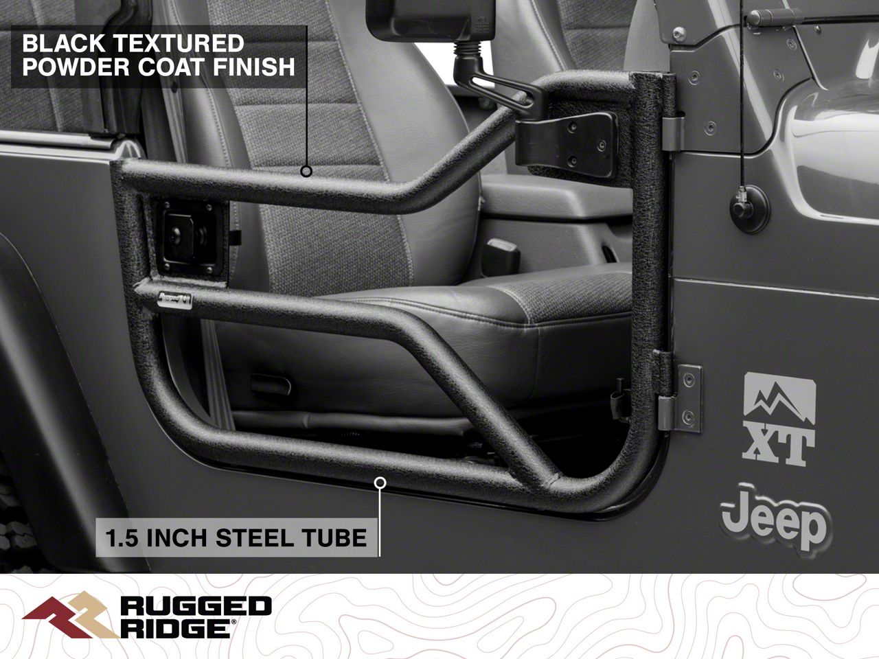 Rugged Ridge Jeep Wrangler Tube Doors - Textured Black 11509.20