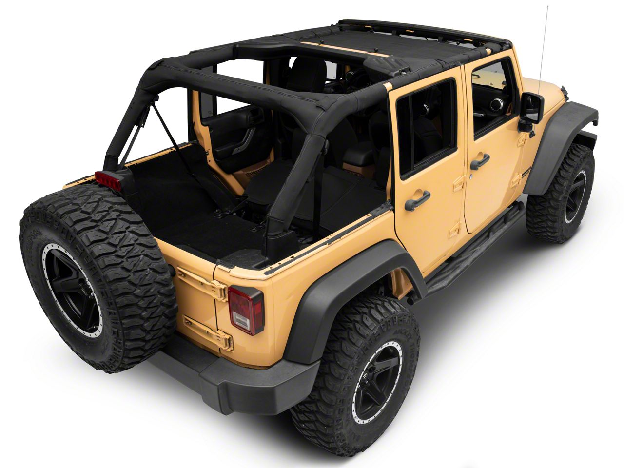 RedRock Jeep Wrangler Mesh Sun Shade; Front; Black J156703 (07-18