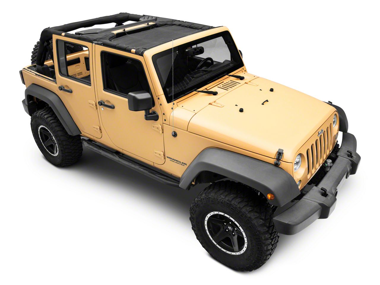 RedRock Jeep Wrangler Mesh Sun Shade; Front; Black J156703 (07-18