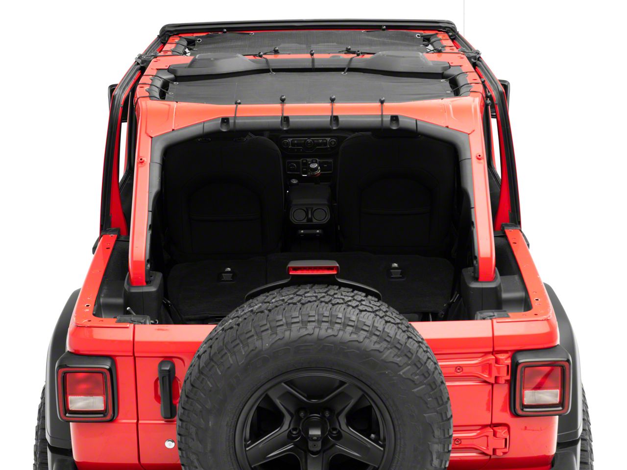 RedRock Jeep Wrangler Mesh Sun Shade; Front and Rear; Black