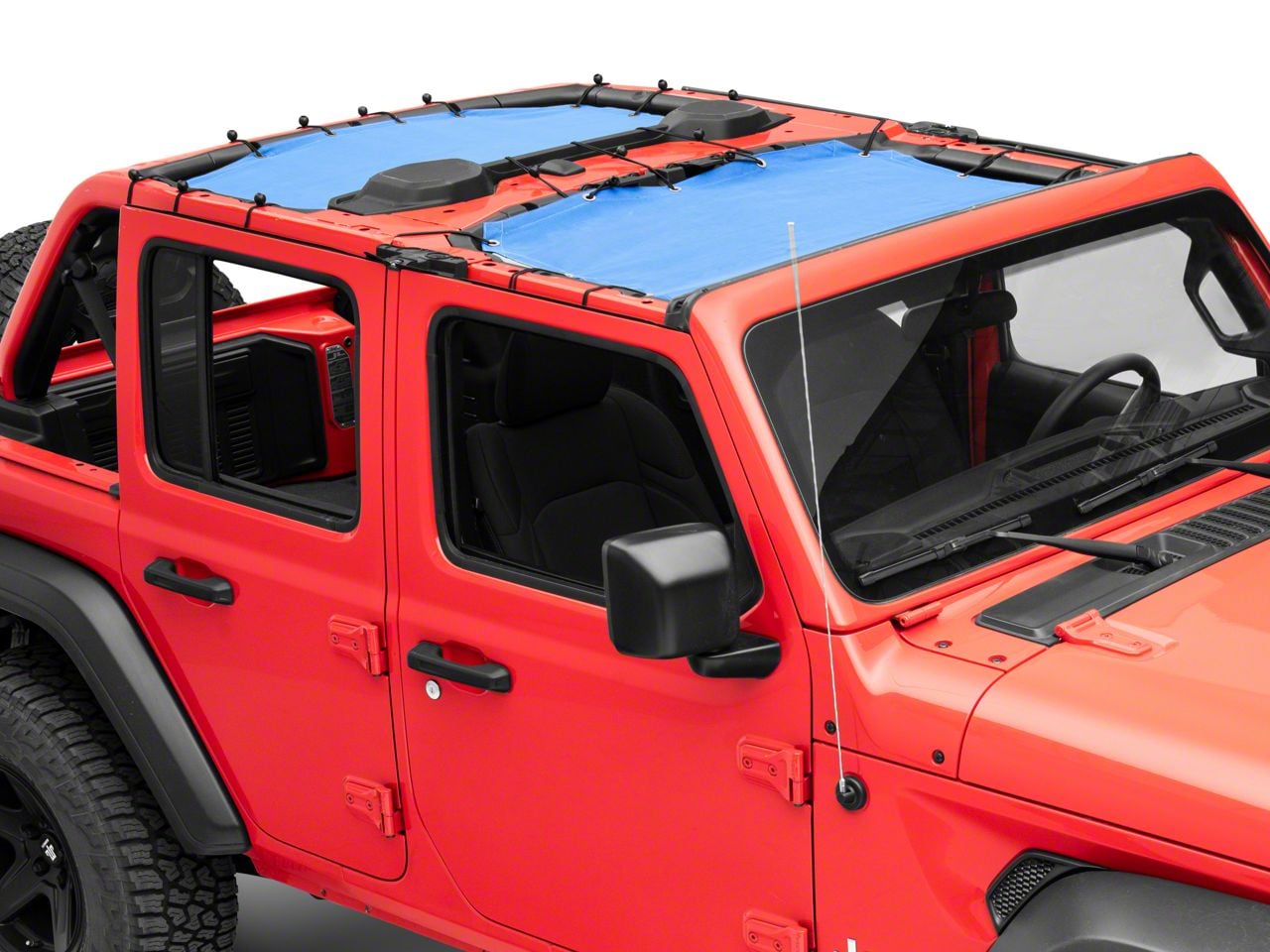RedRock Jeep Wrangler Mesh Sun Shade; Front and Rear; Blue J156718