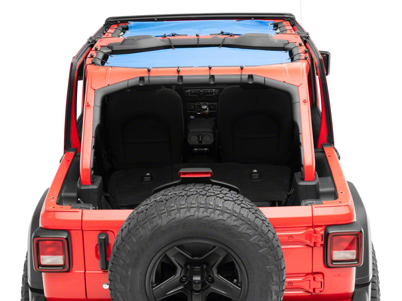 RedRock Jeep Wrangler Mesh Sun Shade; Front and Rear; Blue J156718