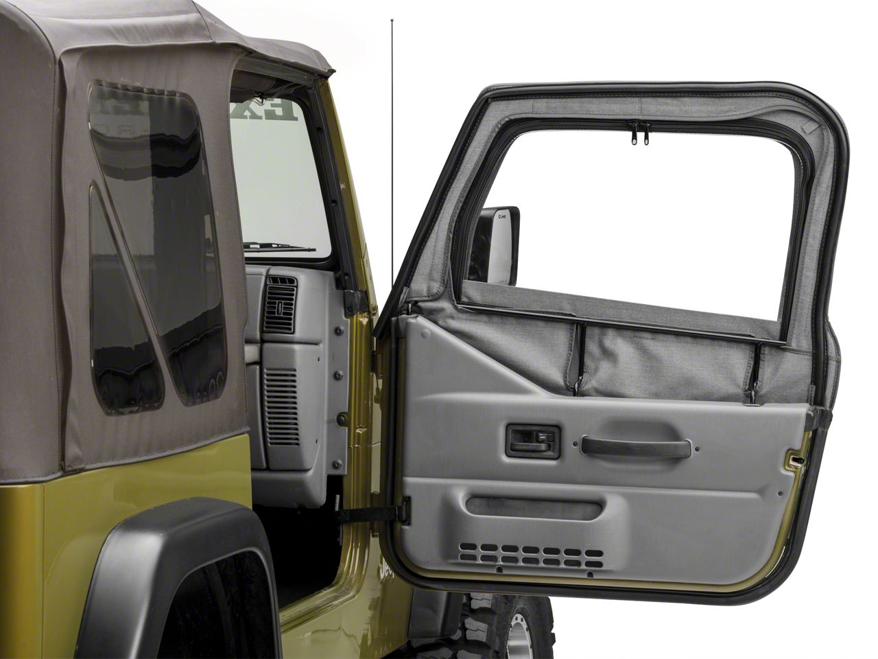 Rugged Ridge Jeep Wrangler Upper Soft Door Kit - Khaki Denim