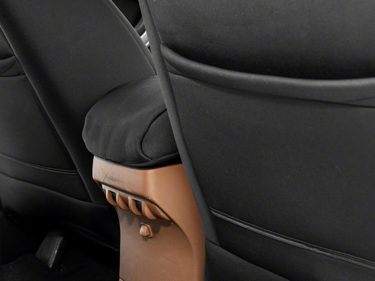 Black Armrest Pad Cover For 2018 Jeep Wrangler JL 2-Door & 4-Door - Center Console Cover
