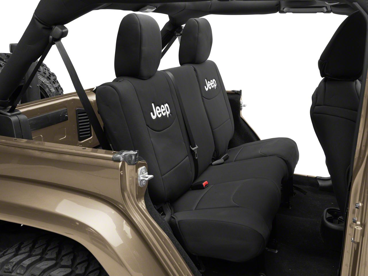 Semi-Custom Seat Covers For Jeep Wrangler JK 2007–2018 – Front & Rear, 2-Tone Cotton