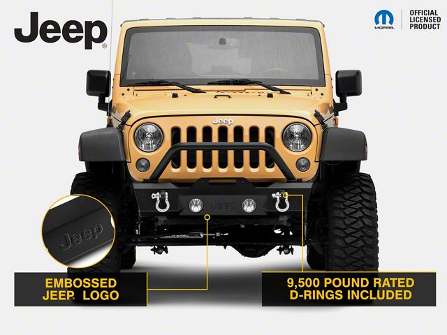 Jeep Licensed by RedRock Jeep Wrangler Stubby Front Winch Jeep Licensed by RedRock Jeep Wrangler Stubby Front Winch