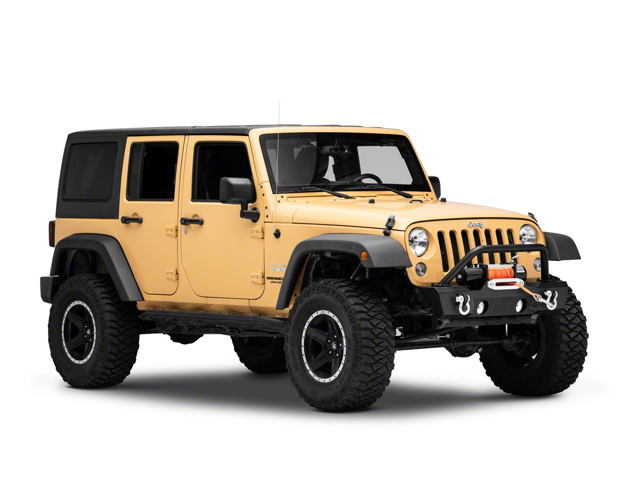 Jeep Licensed by RedRock Jeep Wrangler Stubby Front Winch Bumper