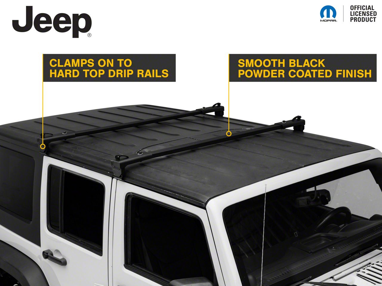 Jeep Licensed by RedRock Jeep Wrangler Two Bar Removable Roof Rack