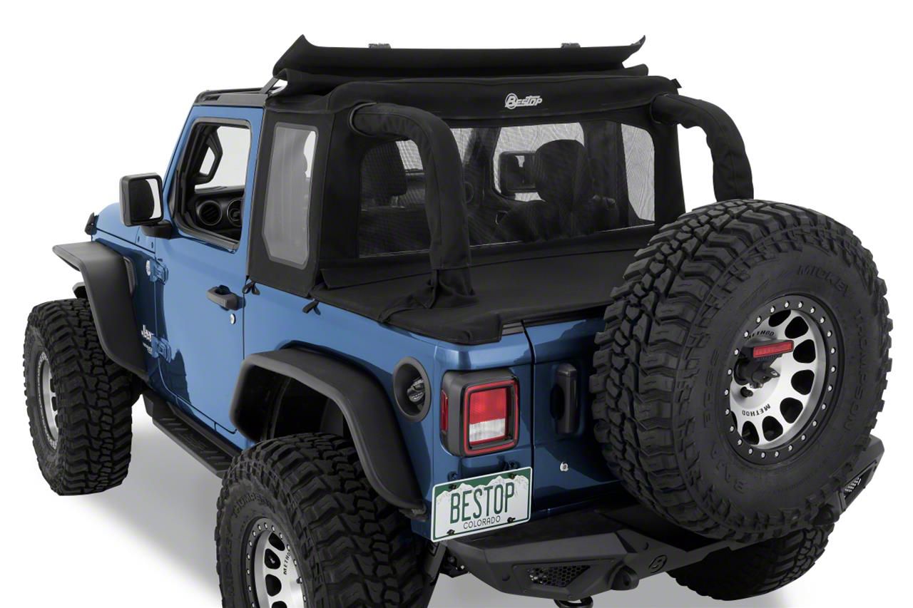 Bestop Jeep Wrangler Half Top Soft Top; Black Diamond 53903