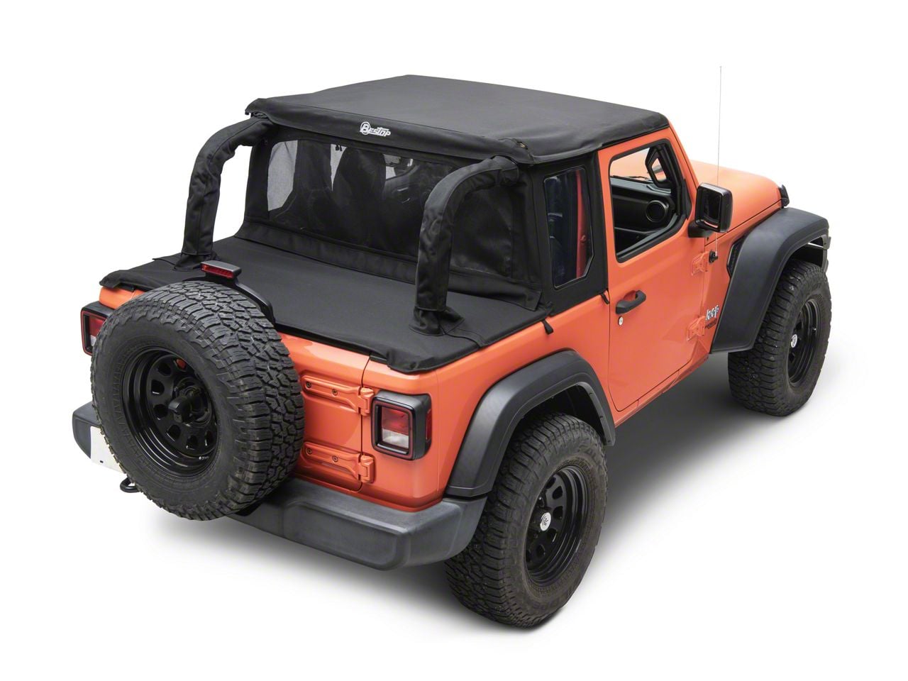 Bestop Jeep Wrangler Half Top Soft Top; Black Twill 53903-17 (18