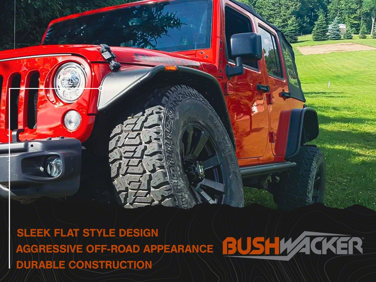 thumbnail image 2 of Xtreme Trux Smooth Black Fender Flares Full Set For 07-18 Jeep Wrangler JK/JKU 2 of 6