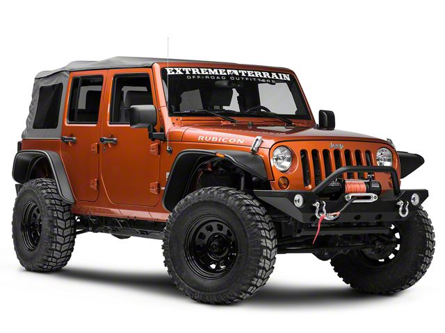 Bushwacker Jeep Wrangler Flat Style Fender Flares; Textured Bushwacker Jeep Wrangler Flat Style Fender Flares; Textured