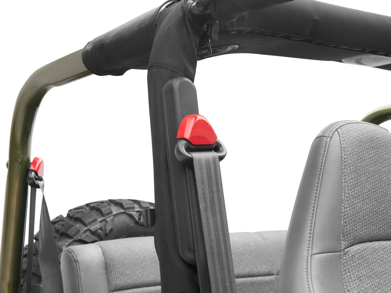 RedRock Seat Belt Trim; Red (97-06 Jeep Wrangler TJ)