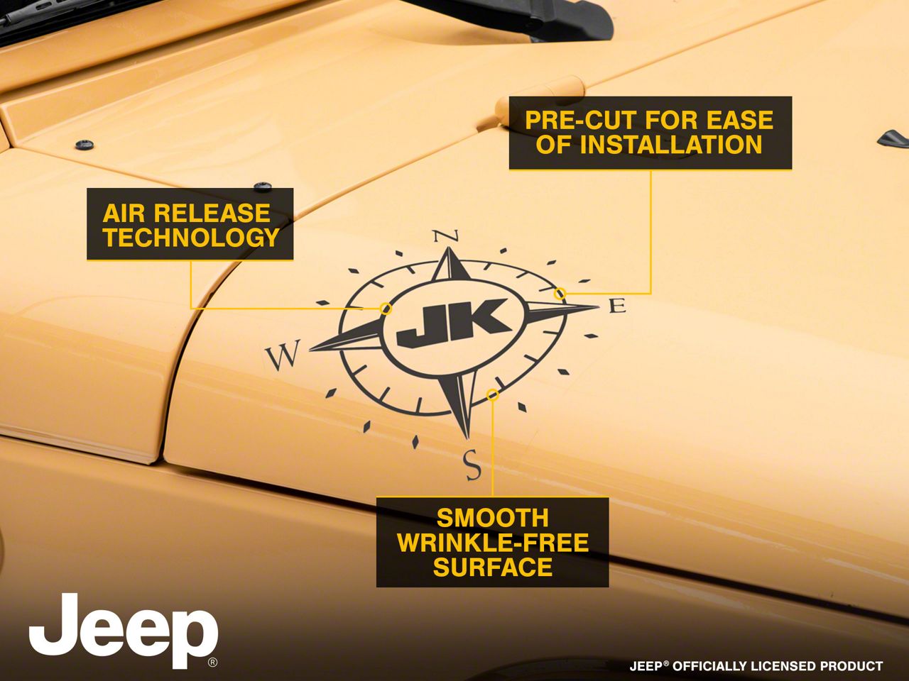 Jeep Licensed by RedRock Jeep Wrangler Small Compass Decal