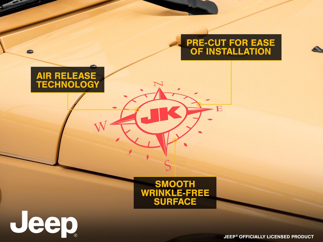 Jeep Licensed by RedRock Jeep Wrangler Small Compass Decal