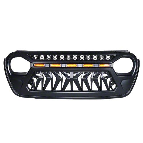 Jeep Wrangler Venom Grille with Amber LED Running Lights