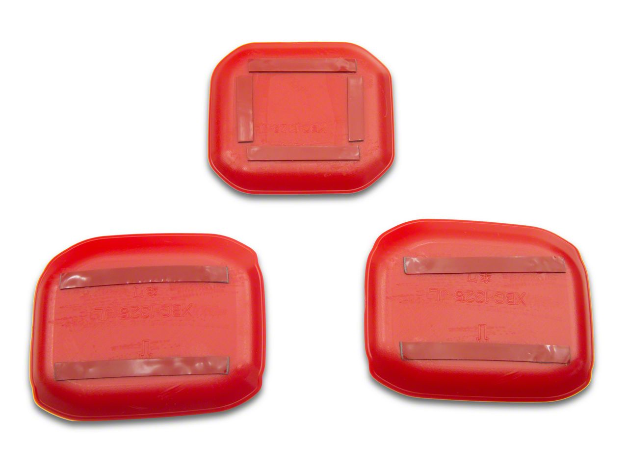 RedRock Jeep Wrangler Exterior Door Handle Recess Trim; Red