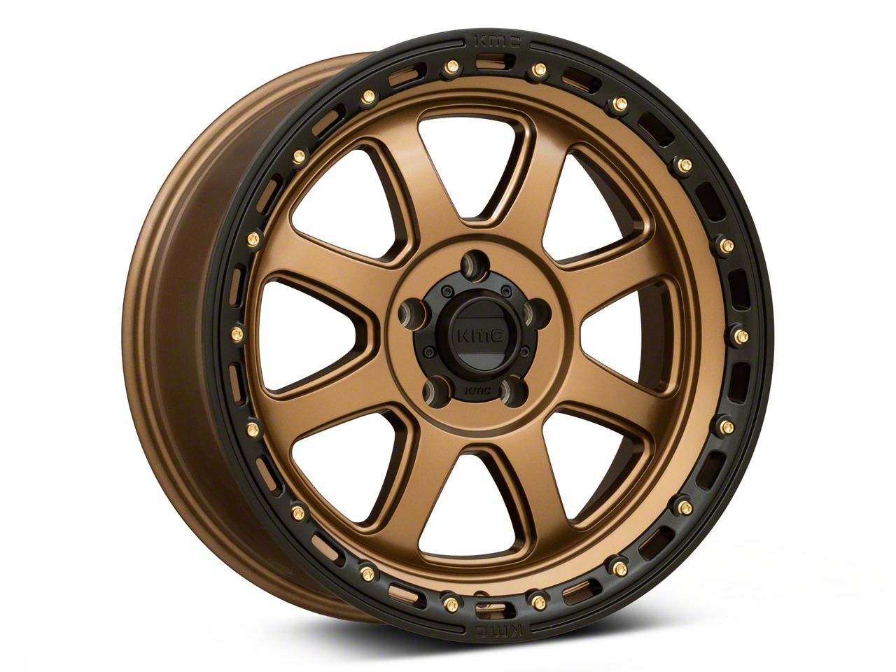 KMC Chase Matte Bronze with Black Lip Wheel; 20x9; 18mm Offset (07-18 Jeep  Wrangler JK)