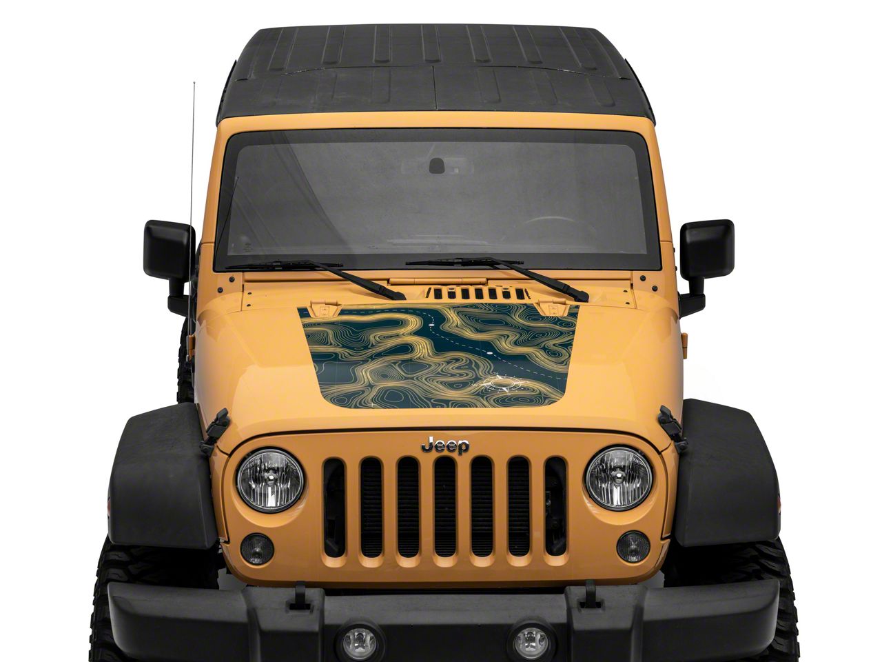 SEC10 Jeep Wrangler Topographical Hood Decal; Tan J167622
