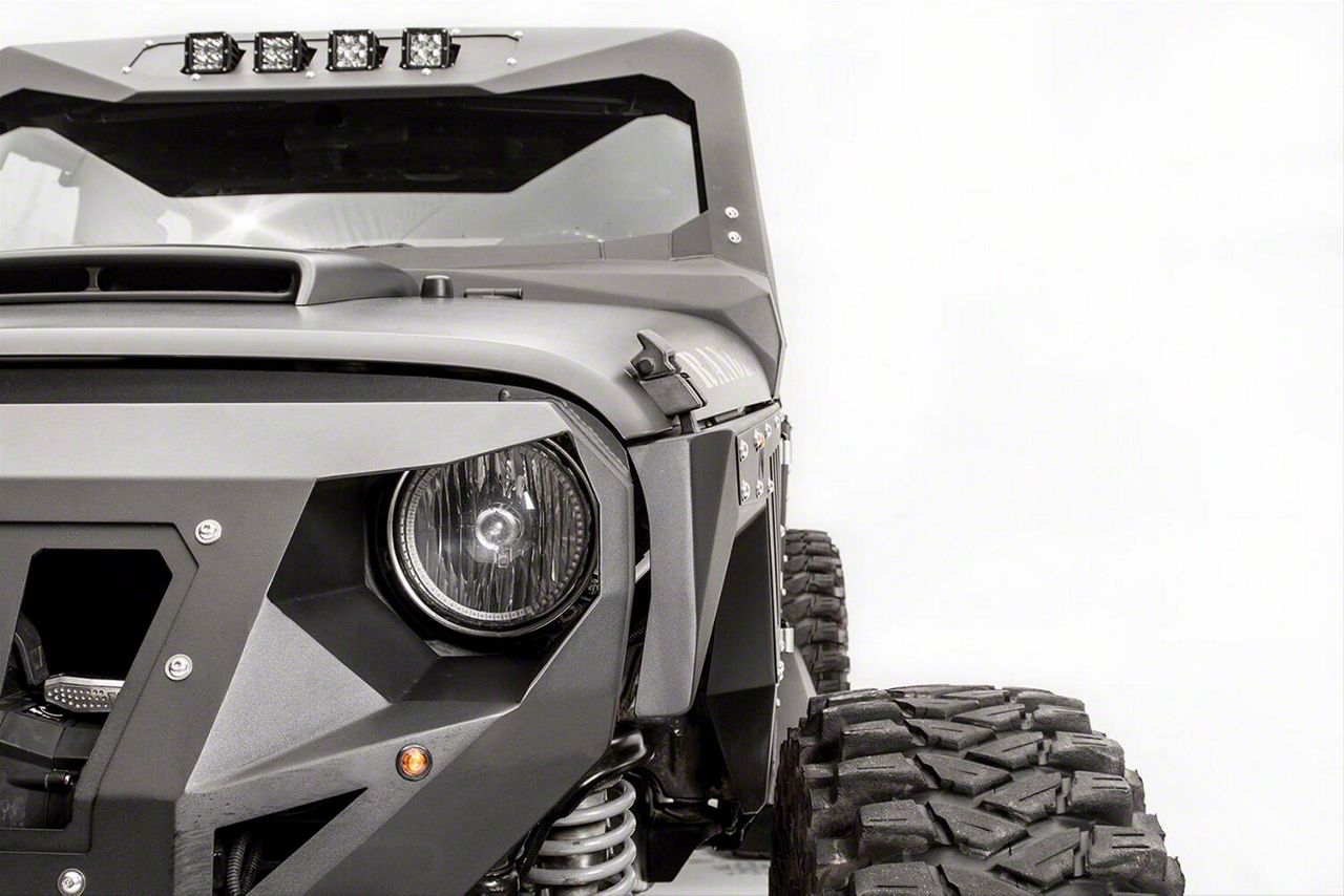 Fab Fours Jeep Wrangler Base Front Fenders; Matte Black JK1000-1
