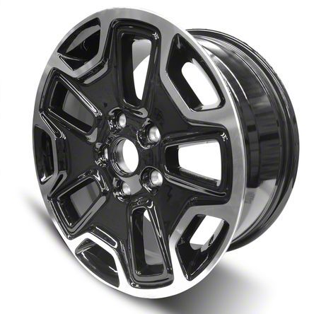 Jeep Wrangler 10-Slot Replica Black with Silver Accents Wheel