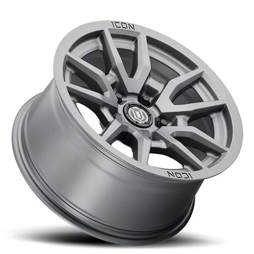 ICON Alloys Jeep Wrangler Vector 5 Titanium Wheel; 17x8.5; -6mm