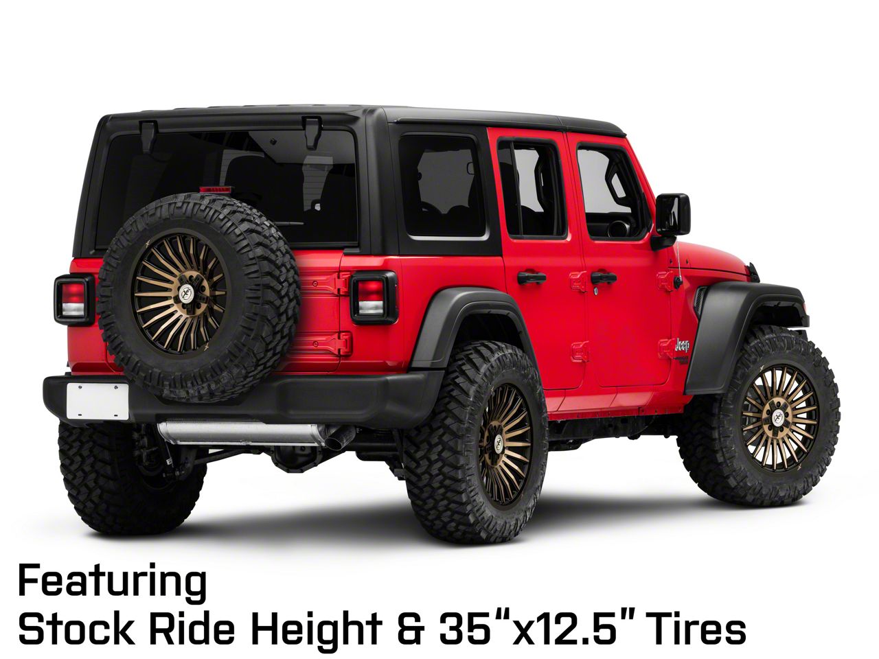 XF Offroad Jeep Wrangler XF-231 Satin Black Machined with Bronze