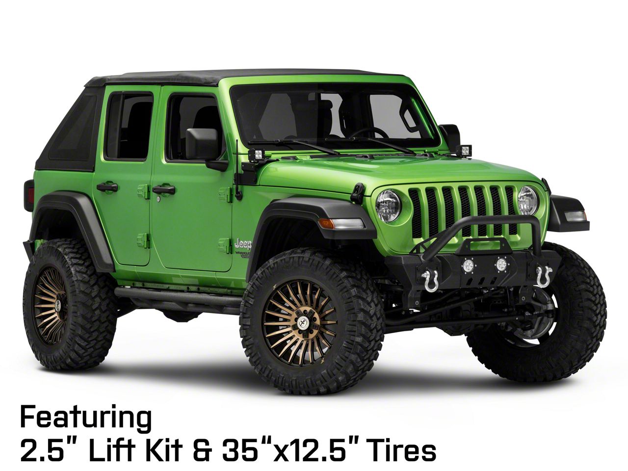 XF Offroad Jeep Wrangler XF-231 Satin Black Machined with Bronze