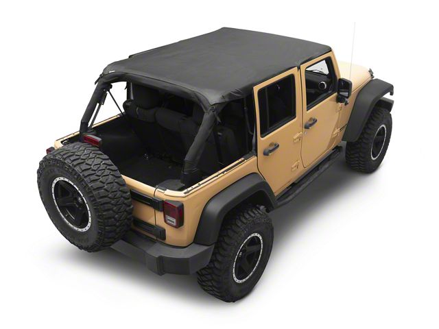 Steinjager Jeep Wrangler Bimini Top Plus; Black Diamond Steinjager Jeep Wrangler Bimini Top Plus; Black Diamond