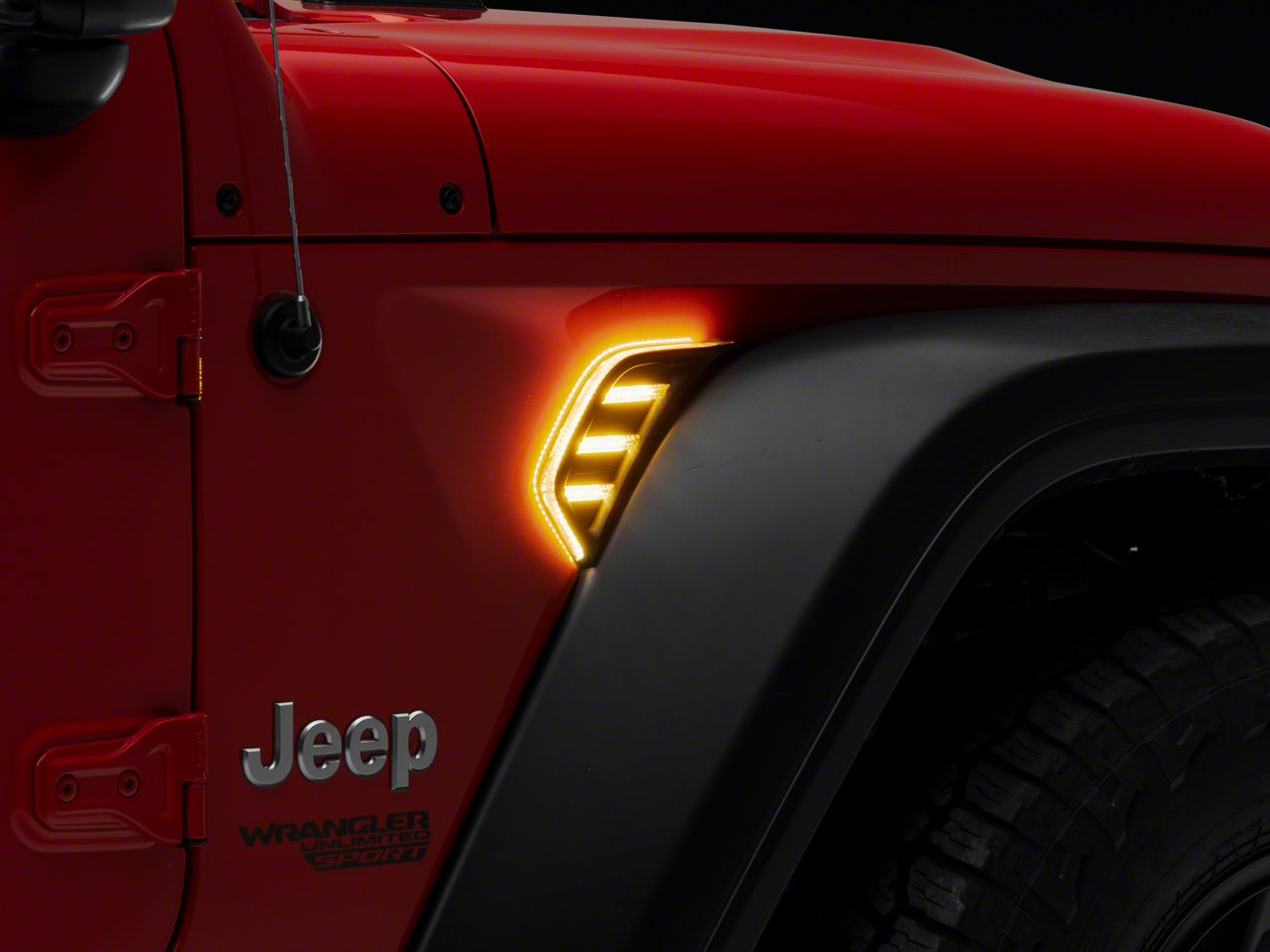 hide　フロントウォール XK Glow Jeep Gladiator Amber Fender Vent Turn Signal and