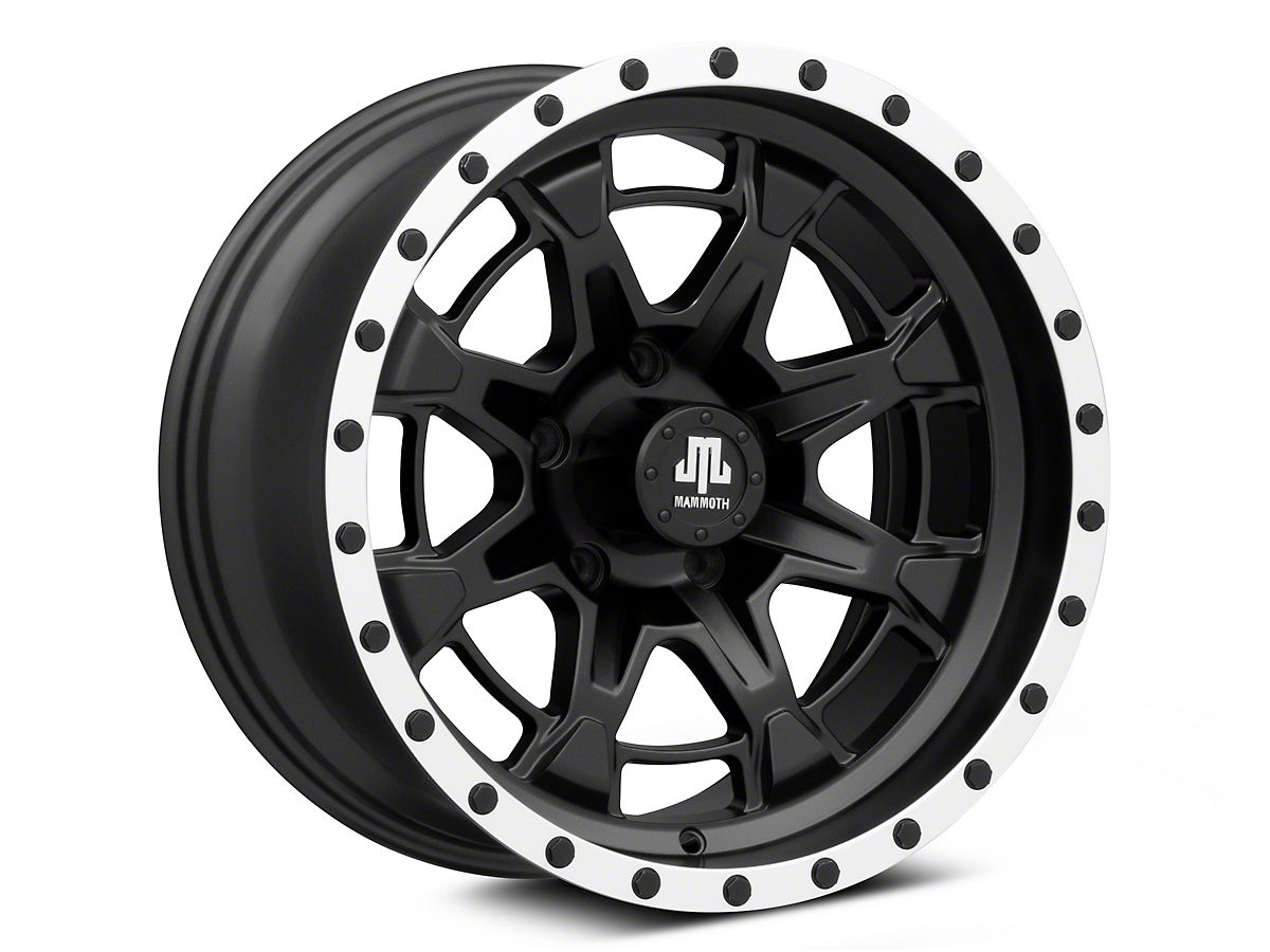 Mammoth Jeep Wrangler Split 16 Beadlock Satin Black with Polished 
