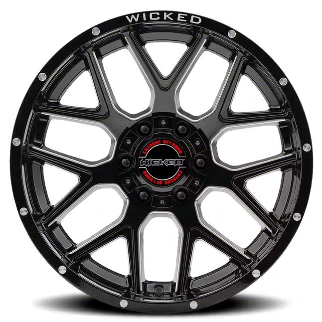 Wicked Offroad Jeep Gladiator W903 Gloss Black Milled Wheel