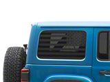Rear Side Window American Flag Decal; Carbon Fiber Black (18-26 Jeep Wrangler JL)
